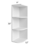 Southport White Shaker 9x30 Wall End Shelf Cabinet