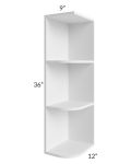 Brighton White Shaker 9x36 Wall End Shelf Cabinet