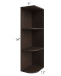 Southport Espresso Shaker 9x36 Wall End Shelf Cabinet