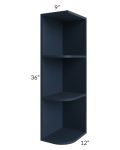Southport Blue Shaker 9x36 Wall End Shelf Cabinet