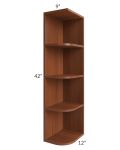 Phoenix Caramel Glaze 9x42 Wall End Shelf Cabinet 