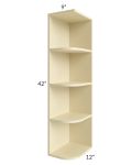 Phoenix Cream Glaze 9x42 Wall End Shelf Cabinet 