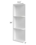 Vail White Shaker 5x36 Wall End Shelf Cabinet