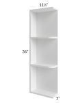 Alpine White Shaker 05x36 Wall End Shelf Cabinet