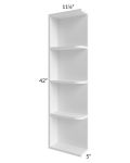 Vail White Shaker 5x42 Wall End Shelf Cabinet