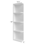 Dakota White 5x42 Wall End Shelf Cabinet