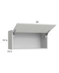 Euro White Grain 30x15-1/8 Flip Up Door Wall Cabinet