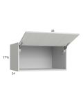 Euro White Grain 33x17-5/8x24 Flip Up Door Wall Cabinet