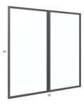 Venetian White Matte 36x36 Glass Door Only