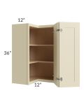 Casselton Ivory 24x36 Easy Reach Corner Wall Cabinet