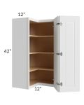 Southport White Shaker 24x42 Easy Reach Corner Wall Cabinet