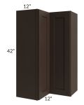 Southport Espresso Shaker 24x42 Easy Reach Corner Wall Cabinet