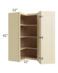 Phoenix Cream Glaze 24x42 Easy Reach Corner Wall Cabinet