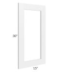 Southport White Shaker 15x30 Glass Door Only  (can be used with a 24x30 corner cabinet)