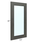 Charlotte Dark Grey 15x30 Glass Door Only (can be used with a 24x30 corner cabinet)