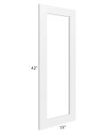 Southport White Shaker 15x42 Glass Door Only  (can be used with a 24x42 corner cabinet)
