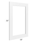 Brighton White Shaker 18x30 Glass Door Only 