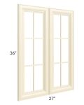 Phoenix Cream Glaze 27x36 Mullion Glass Doors Only 