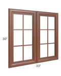 Phoenix Caramel Glaze 33x30 Mullion Glass Doors Only 