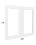 Southport White Shaker 33x30 Glass Doors Only