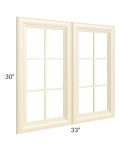 Phoenix Cream Glaze 33x30 Mullion Glass Doors Only