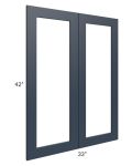 Southport Blue Shaker 33x42 Glass Doors Only