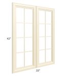 Phoenix Cream Glaze 33x42 Mullion Glass Doors Only 