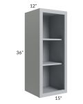 Asheville Grey Shaker 15x36 Wall Open Cabinet
