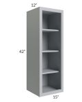 Asheville Grey Shaker 15x42 Wall Open Cabinet