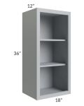 Asheville Grey Shaker 18x36 Wall Open Cabinet