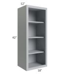 Asheville Grey Shaker 18x42 Wall Open Cabinet