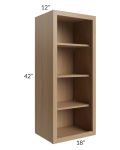 Asheville Rift Oak Shaker 18x42 Wall Open Cabinet