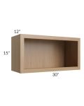 Asheville Rift Oak Shaker 30x15 Wall Open Cabinet
