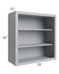 Asheville Grey Shaker 30x30 Wall Open Cabinet