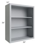 Asheville Grey Shaker 30x36 Wall Open Cabinet