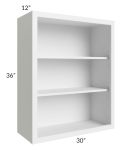 Asheville White Shaker 30x36 Wall Open Cabinet