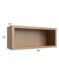 Asheville Rift Oak Shaker 36x15 Wall Open Cabinet