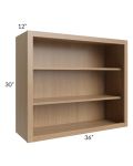 Asheville Rift Oak Shaker 36x30 Wall Open Cabinet