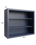 Bayville Blue 36x30 Wall Open Cabinet