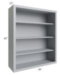 Asheville Grey Shaker 36x42 Wall Open Cabinet