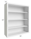 Asheville White Shaker 36x42 Wall Open Cabinet