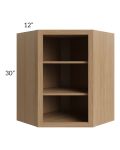 Asheville Rift Oak Shaker 24x30 Wall Diagonal Corner Open Cabinet