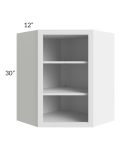 Bayville White 24x30 Wall Diagonal Corner Open Cabinet