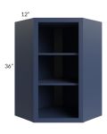 Bayville Blue 24x36 Wall Diagonal Corner Open Cabinet