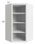 Asheville White Shaker 24x42 Wall Diagonal Corner Open Cabinet