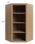 Asheville Rift Oak Shaker 24x42 Wall Diagonal Corner Open Cabinet