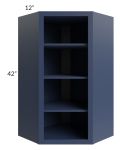Bayville Blue 24x42 Wall Diagonal Corner Open Cabinet