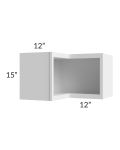 Asheville White Shaker 24x15 Wall Diagonal Corner Open Cabinet