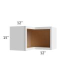 Asheville White Shaker 24x15 Wall Diagonal Corner Open Cabinet