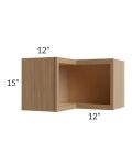 Township Rift Oak 24x15 Wall Diagonal Corner Open Cabinet